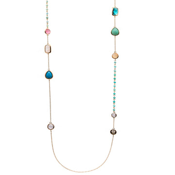 Collares largos con piedras de diseño geométrico