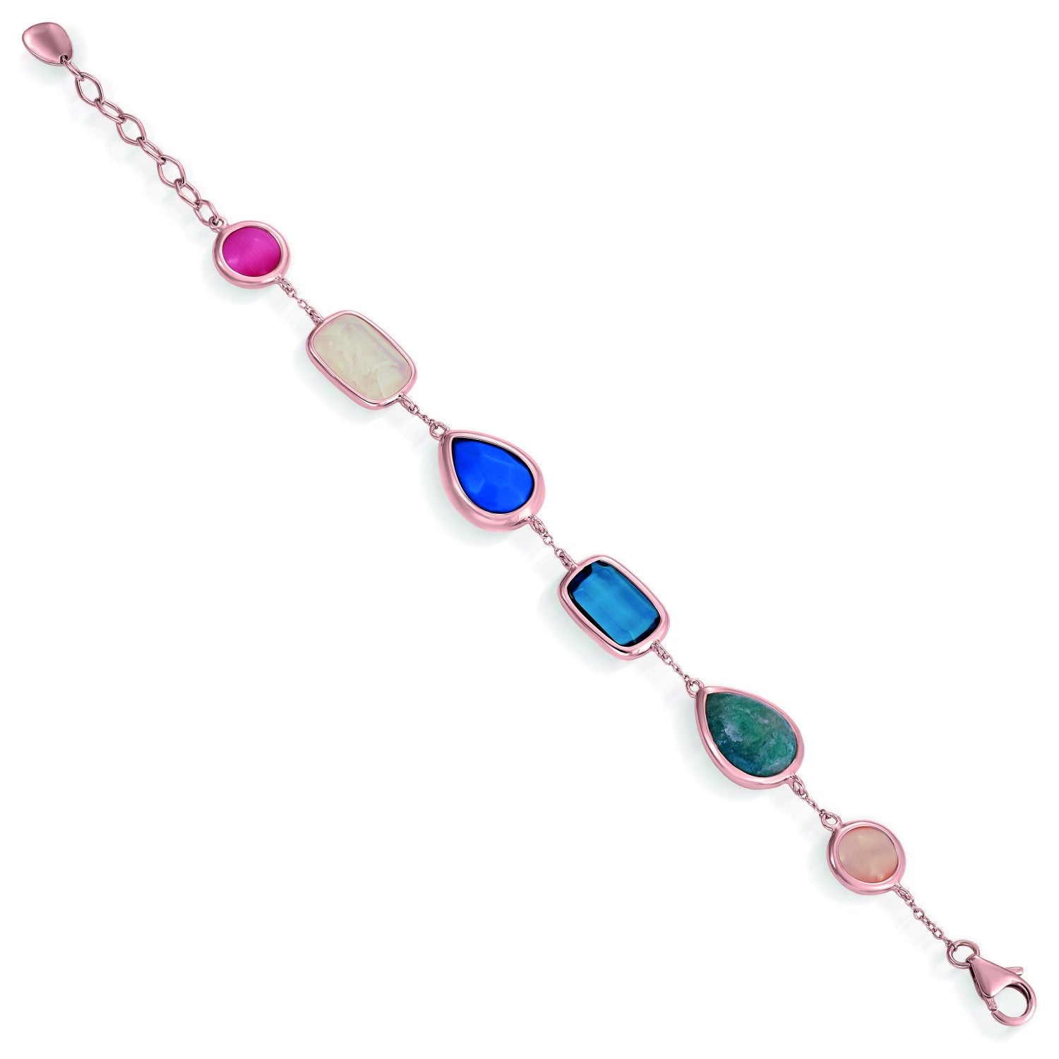 Pulseras con piedras de plata diseño geométrico