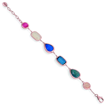 Pulseras con piedras de plata diseño geométrico
