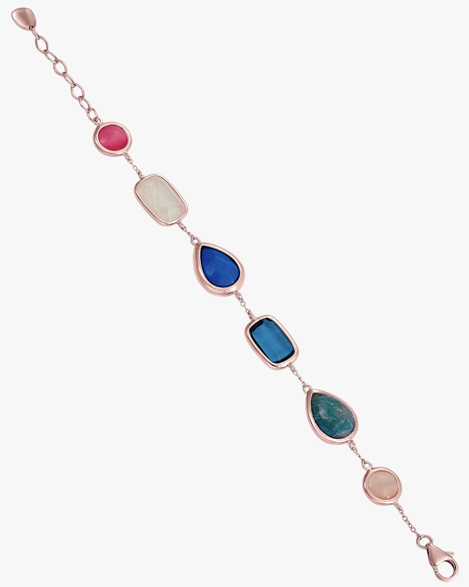 Bracelets with silver stones, geometric design