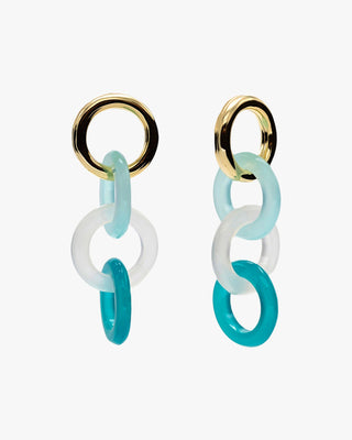Boucles d'oreilles avec pendentifs composés de quatre anneaux