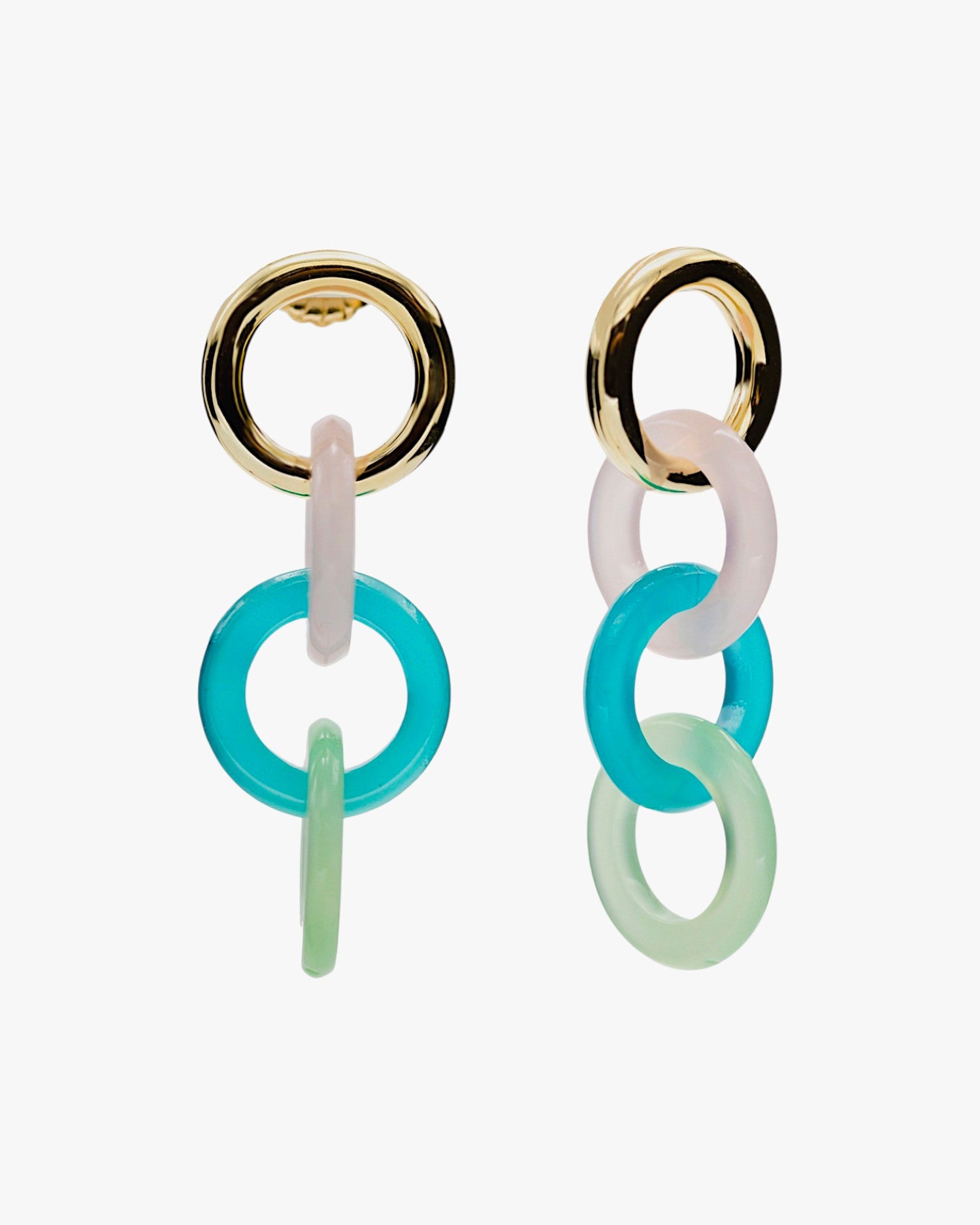 Boucles d'oreilles avec pendentifs composés de quatre cercles