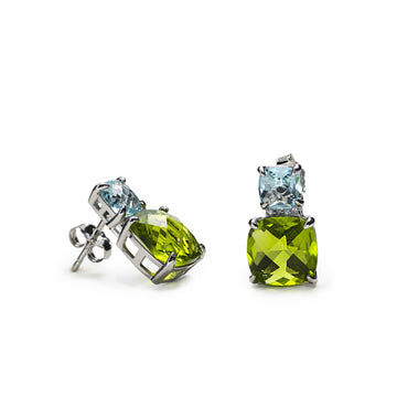Pendientes de piedras de colores diseño de gemas bicolores