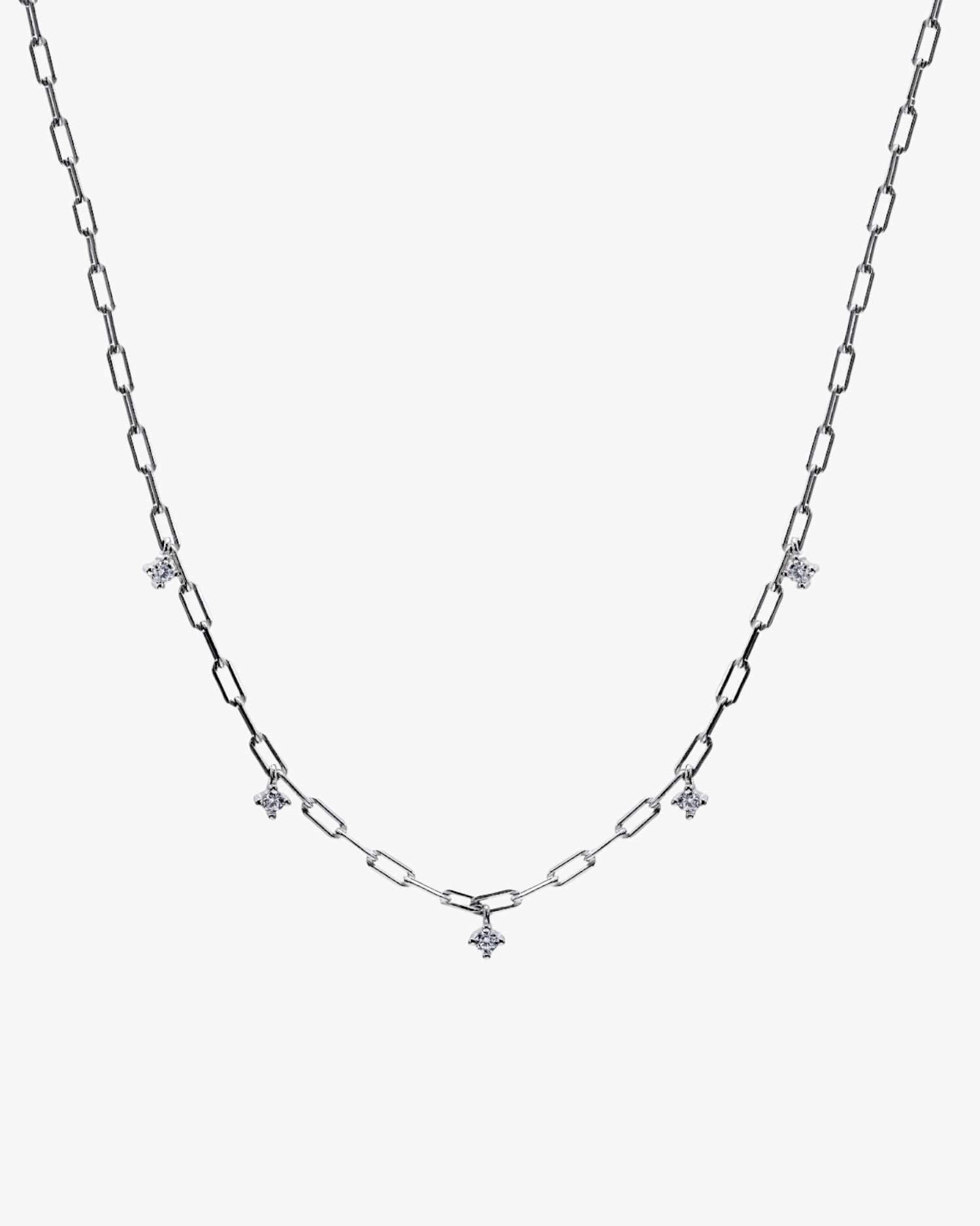 Colgante cadena de plata con circonitas colgantes