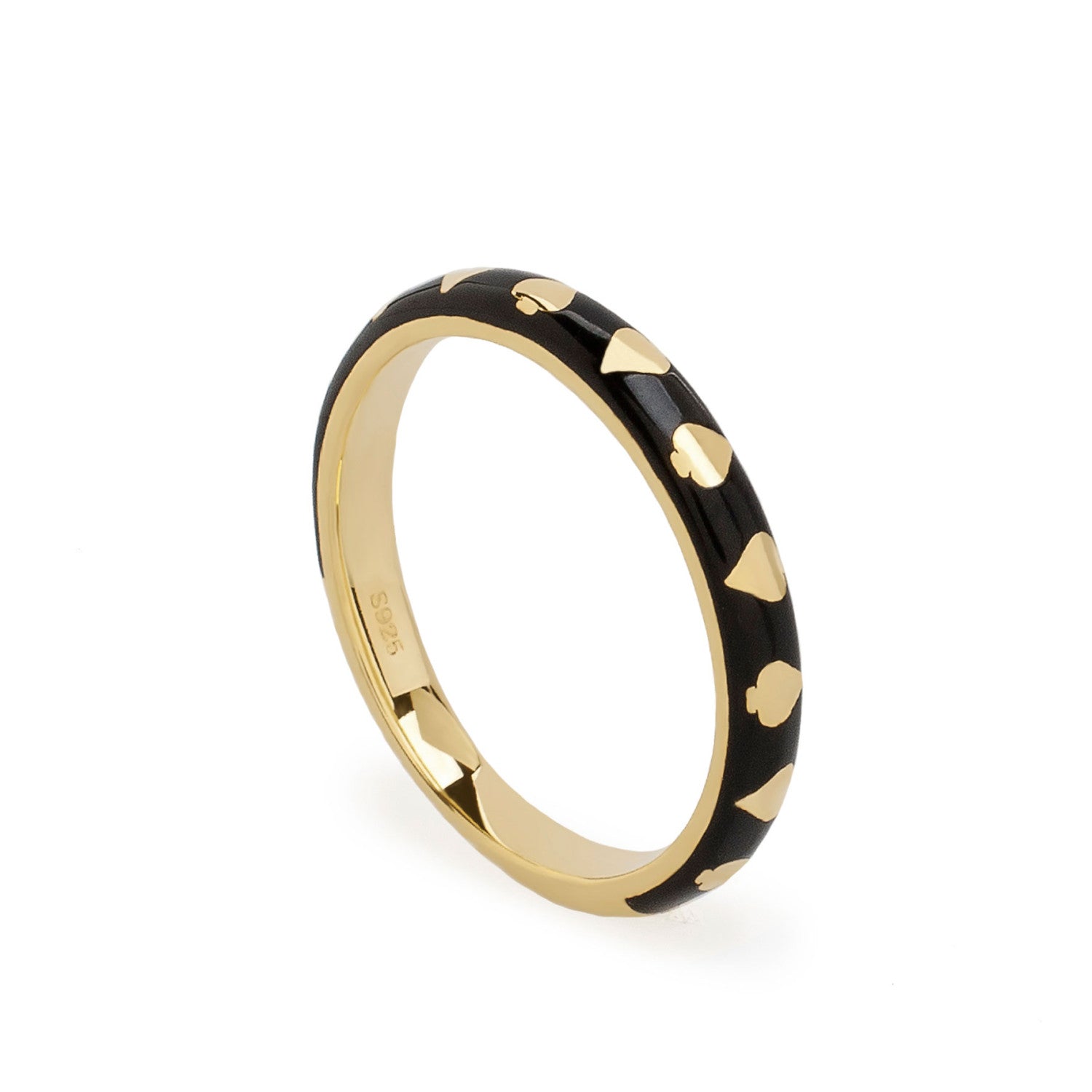 Anillos finos diseño de pica con esmalte y circonita