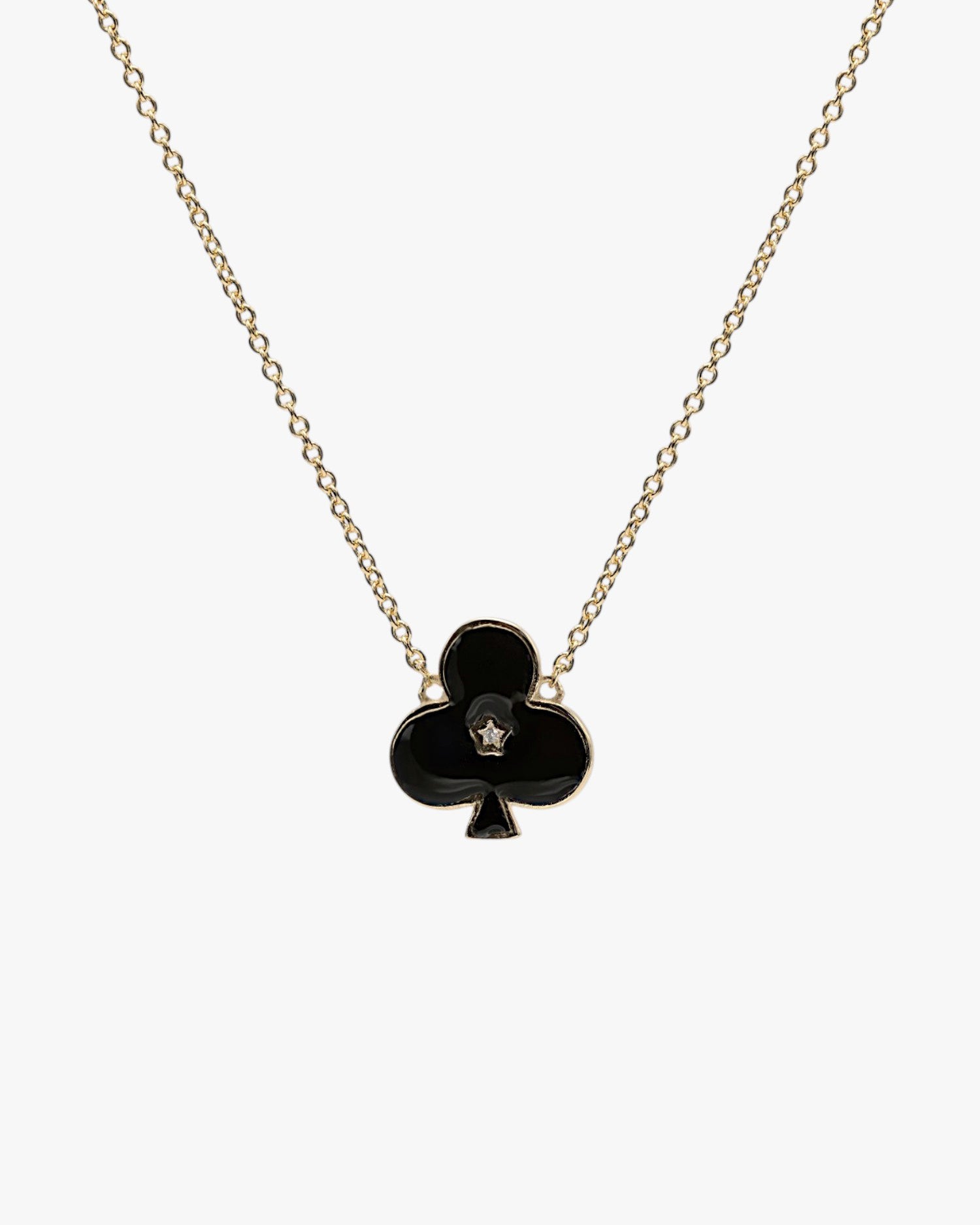 Small clover design pendants with black enamel