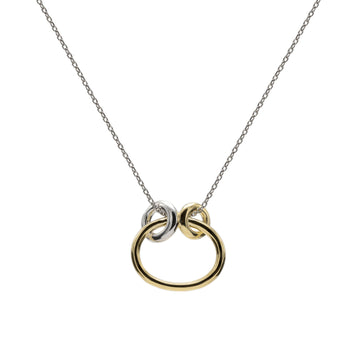 Collares con colgantes diseño aro bañado en oro formado por dos argollas pequeñas en la parte superior