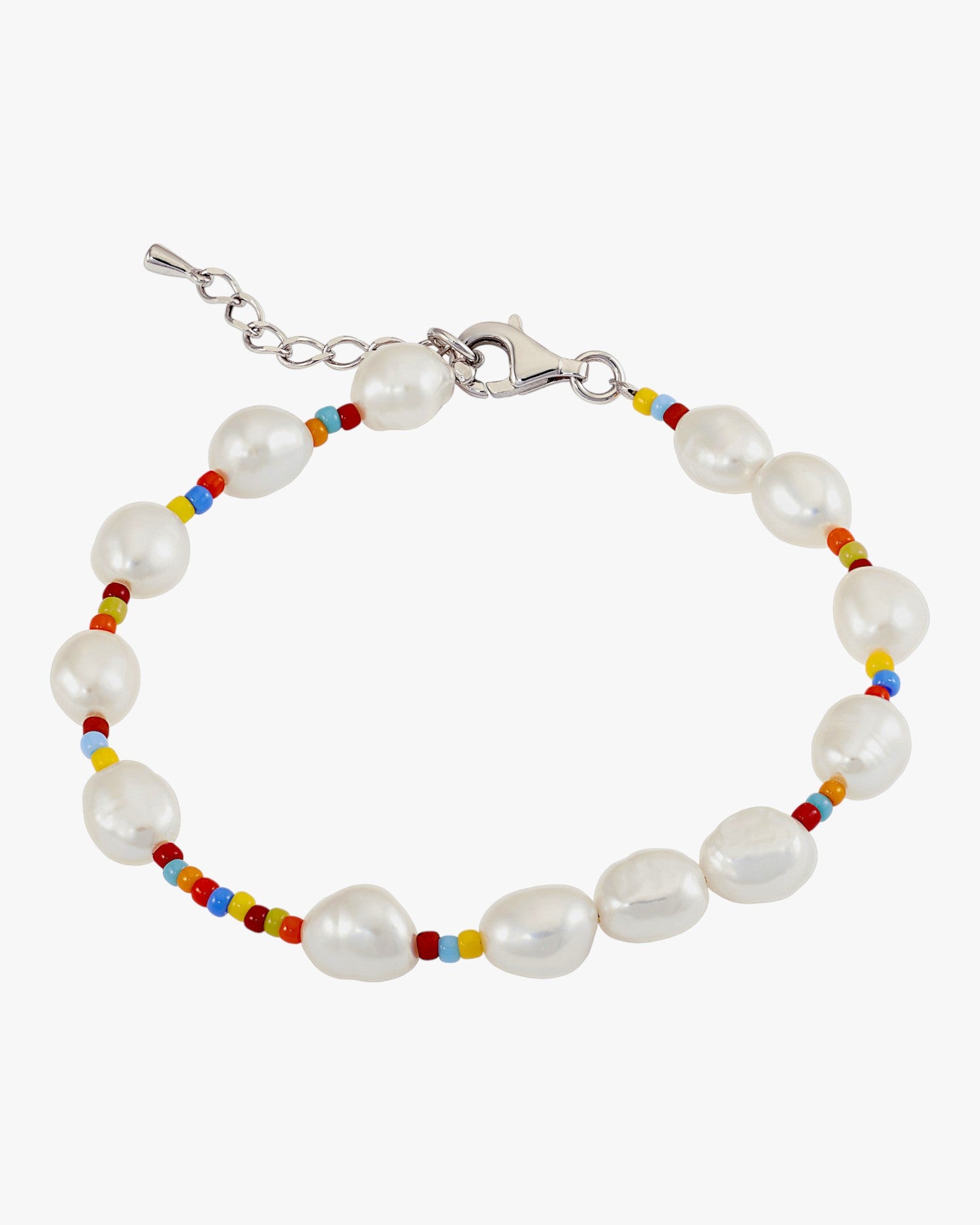 Pulseras de plata diseño multicolor con perla