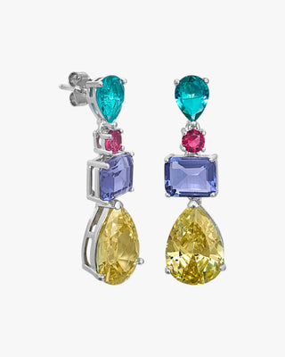 Pendientes de piedras de colores diseño colgante en diferentes tallas