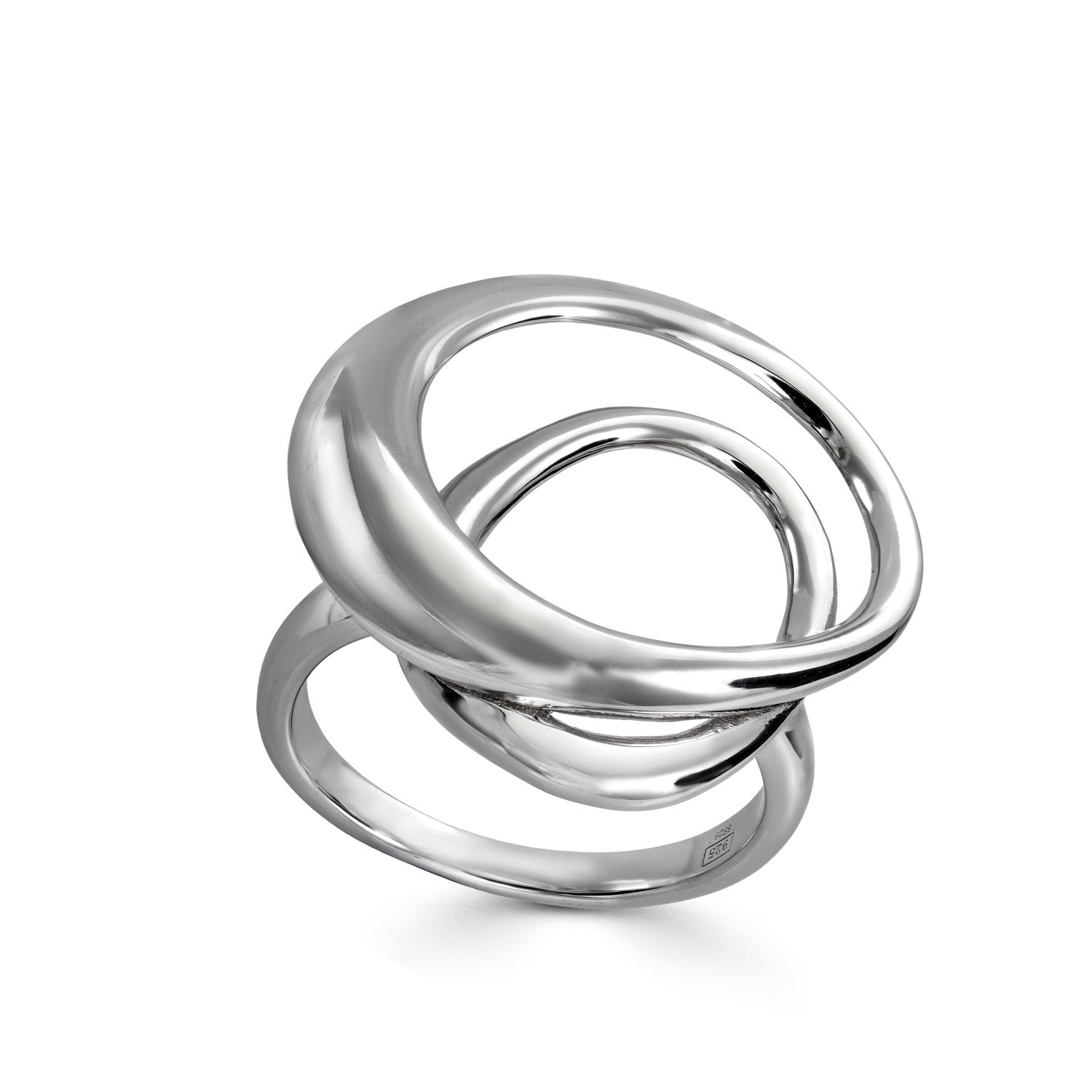 Rings Large design smooth silver spiral