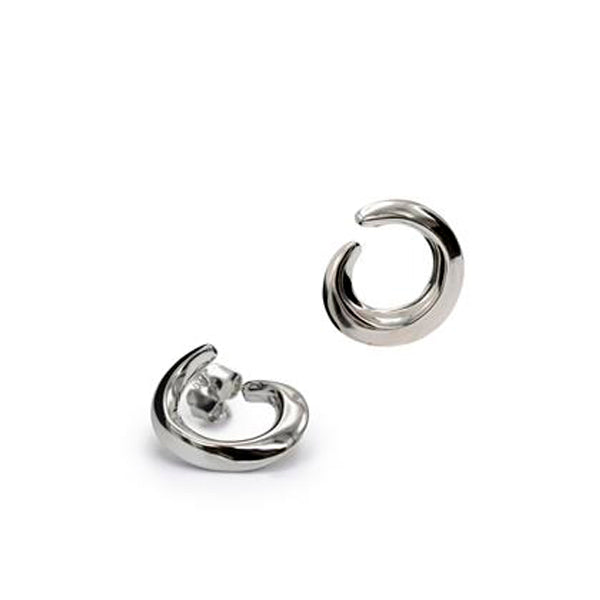 Pendientes originales de plata con motivo de círculo abierto contorno irregular