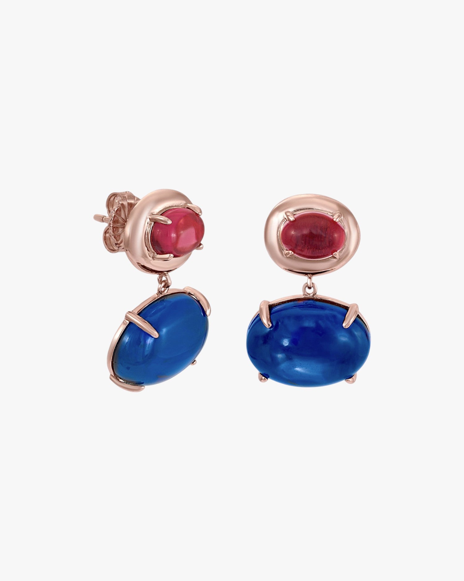 Boucles d'oreilles avec double pendentif en quartz adamantin