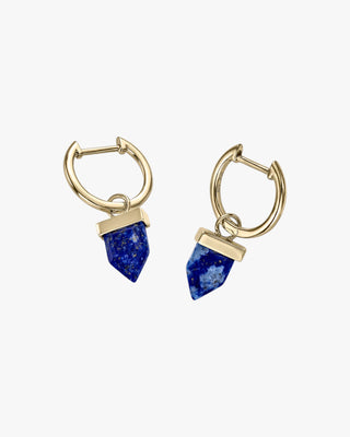 Pendientes con colgantes diseño charm lapislázuli bañados en oro
