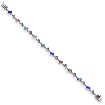Pulseras con piedras de colores en tonos azules y verdes