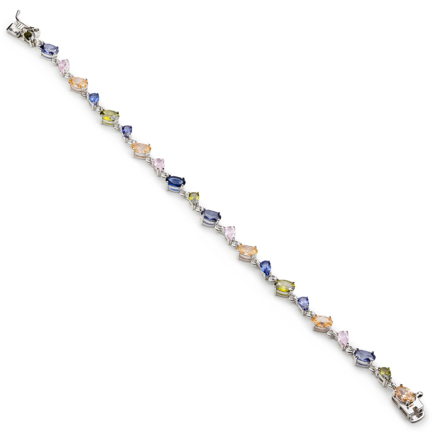 Bracelets ornés de pierres ovales colorées aux tons froids