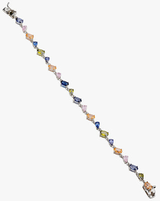 Pulseras con piedras de colores talla oval tonos fríos
