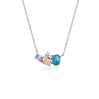 Collares con piedras de colores brillantes y circonitas
