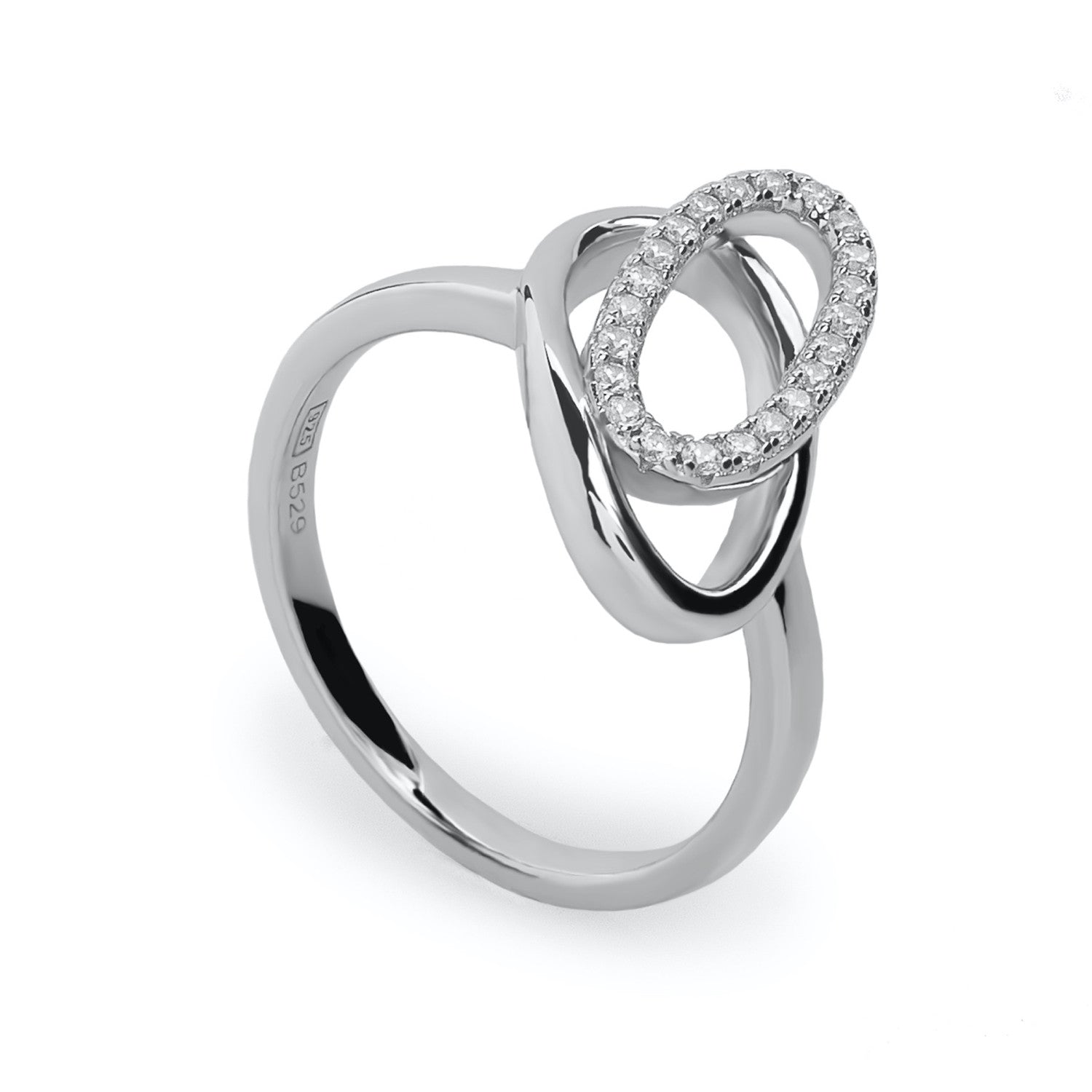 Anillos circonitas diseño doble circulo ovalado y circonitas