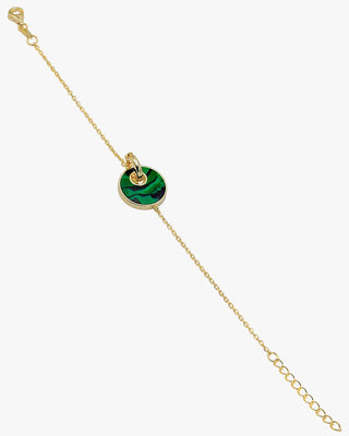 Pulseras finas formadas por malachite y circonitas