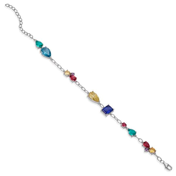 Pulseras con piedras de plata multi forma dispuestas aleatoriamente