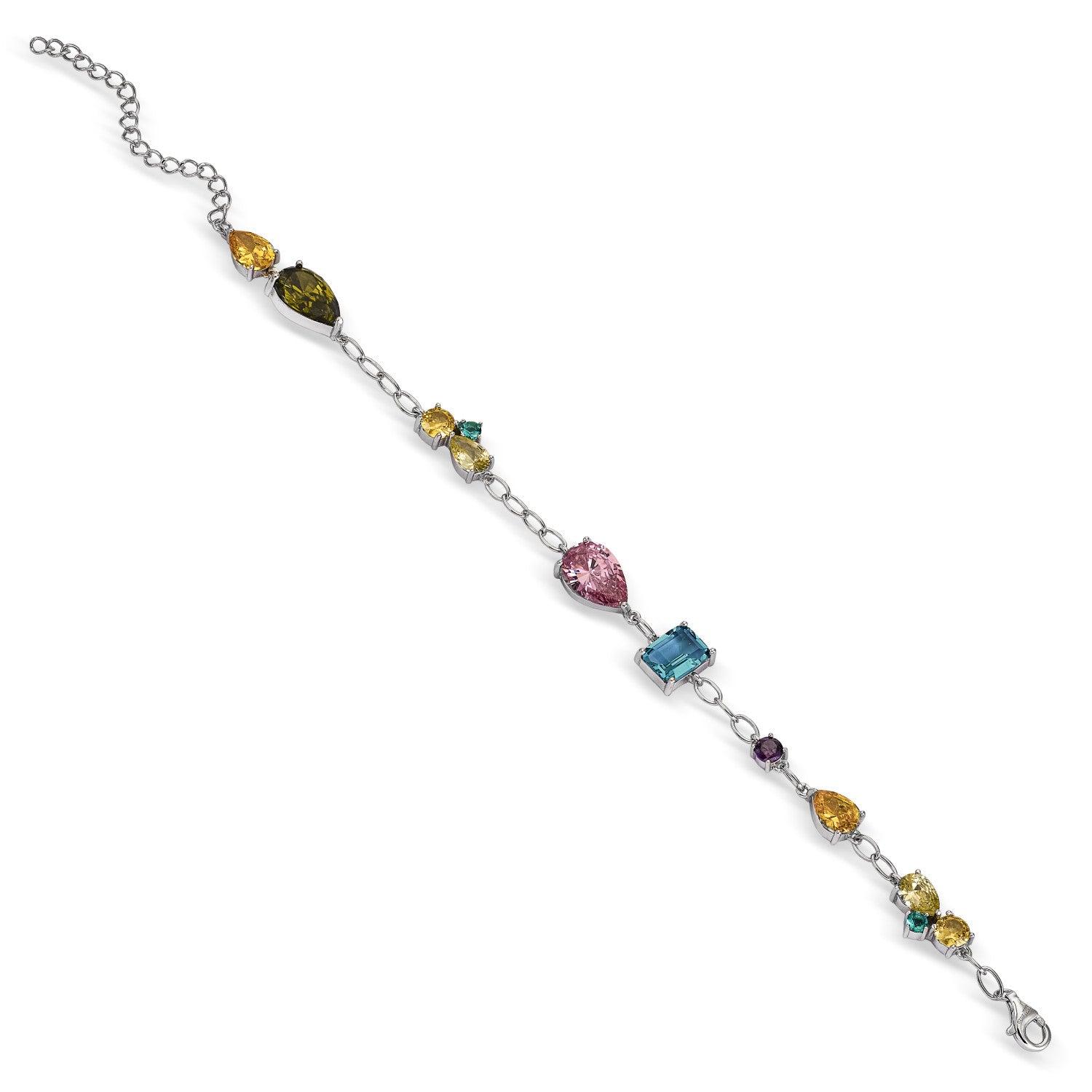 Pulseras con piedras de colores brillantes multi talla