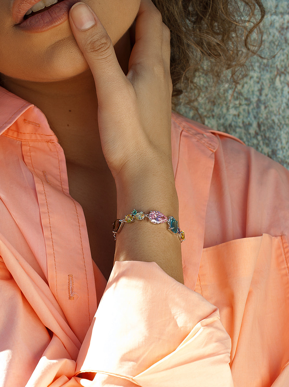 Pulseras con piedras de colores brillantes multi talla