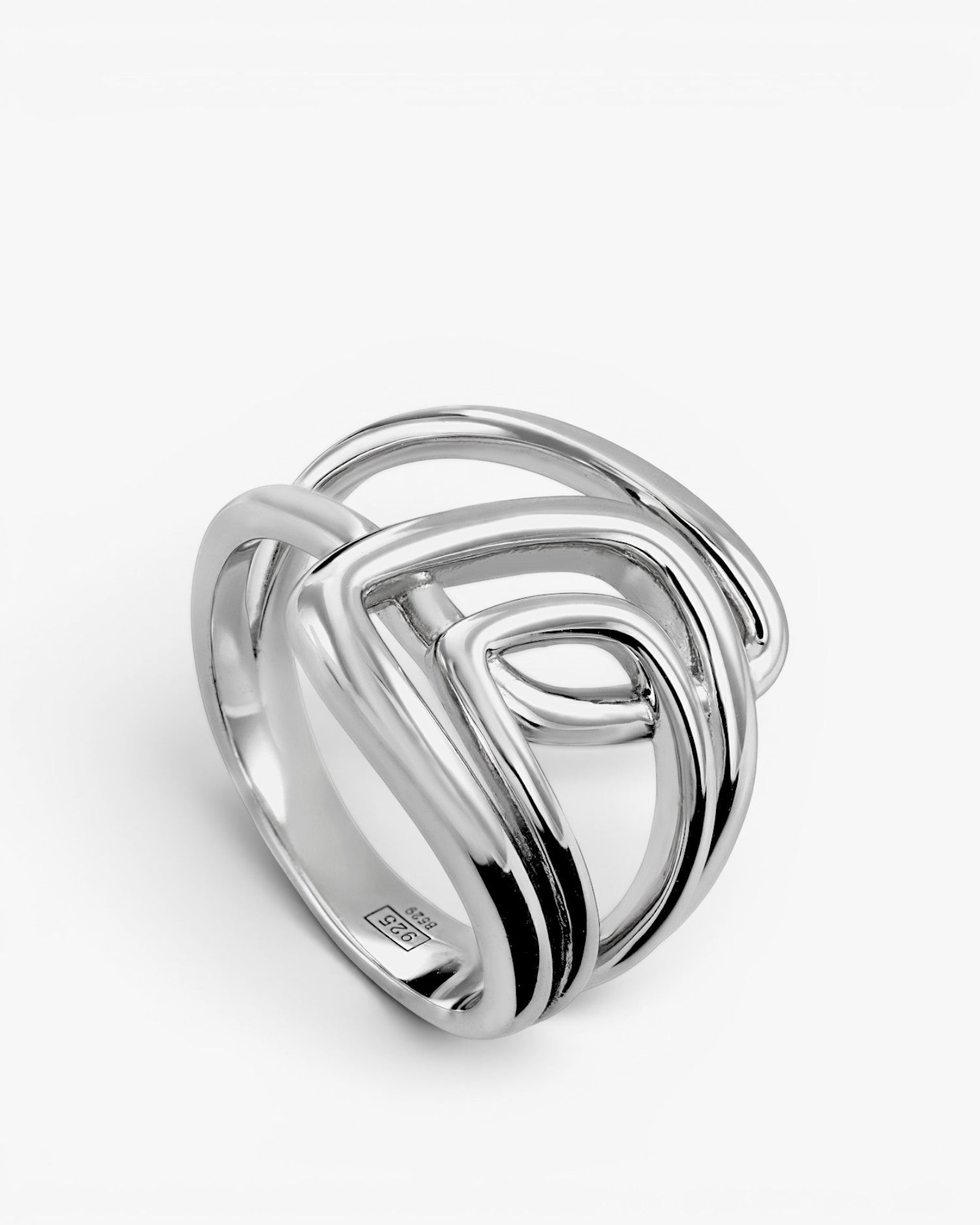 Anillos grandes diseño irregular en plata