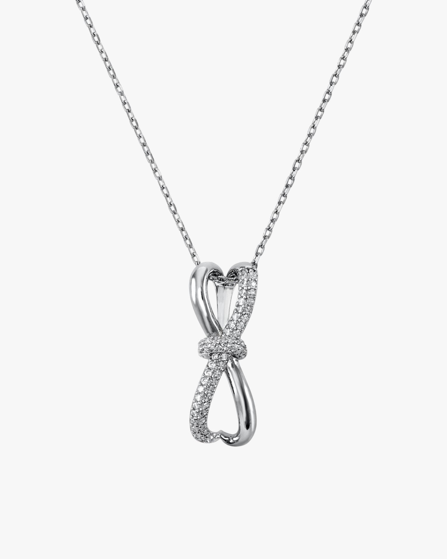 Collares con colgantes diseño doble carril con circonitas