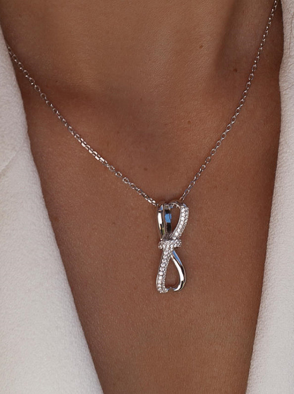 Collares con colgantes diseño doble carril con circonitas