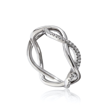 Anillos circonitas con doble carril entrelazado