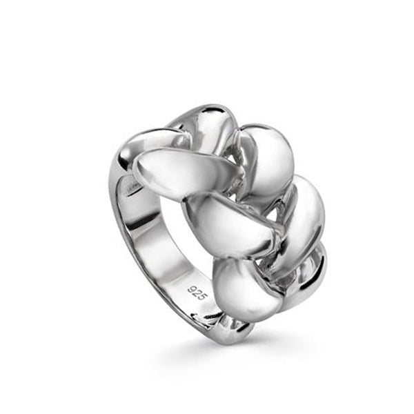 Anillos anchos diseño entrelazado y plata lisa