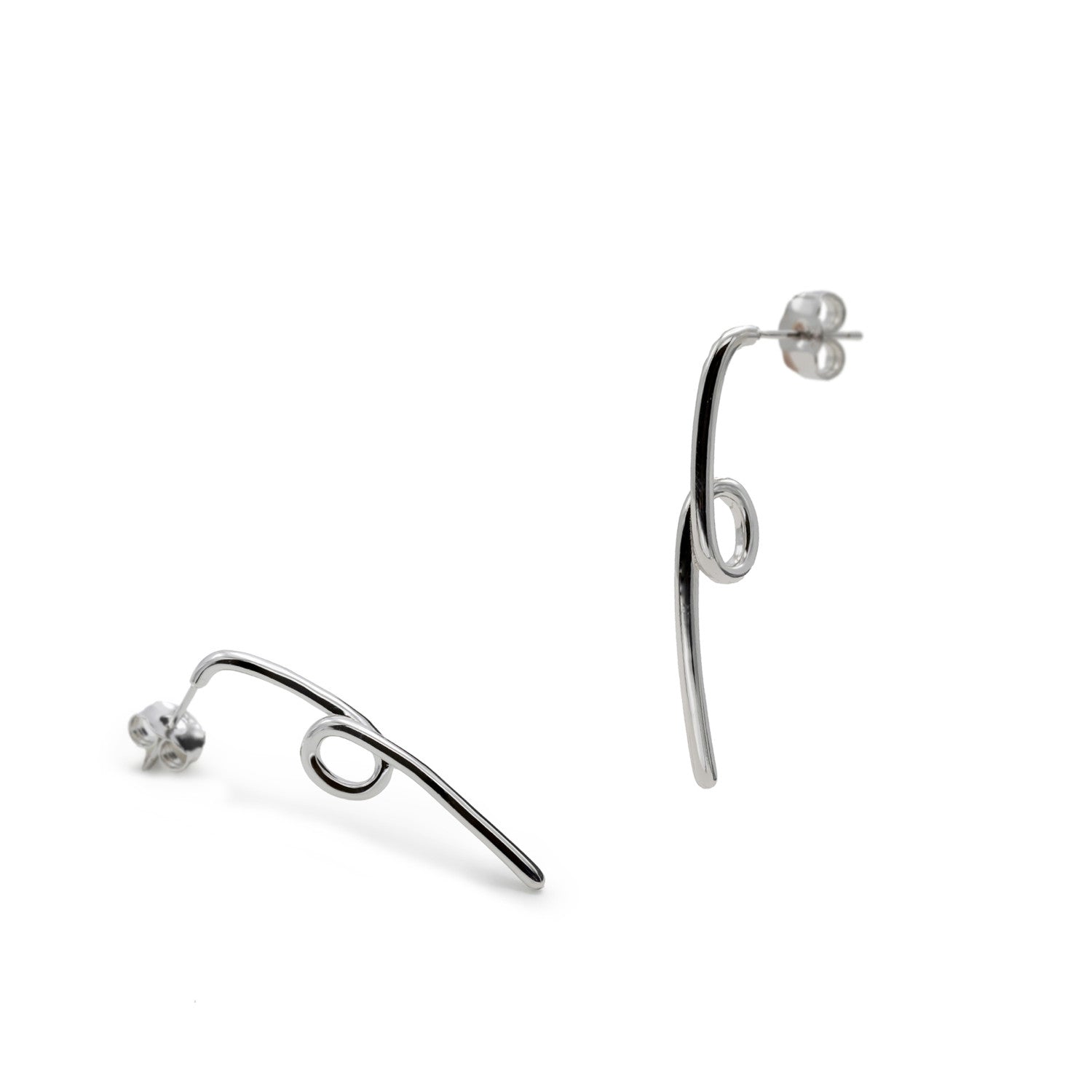 Pendientes largos finos diseño tirabuzon