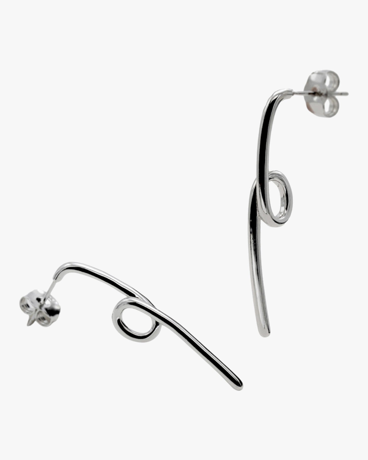 Boucles d'oreilles longues, fines et en spirale