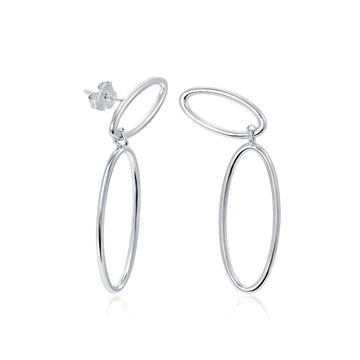 Pendientes aros con colgantes forma ovalada