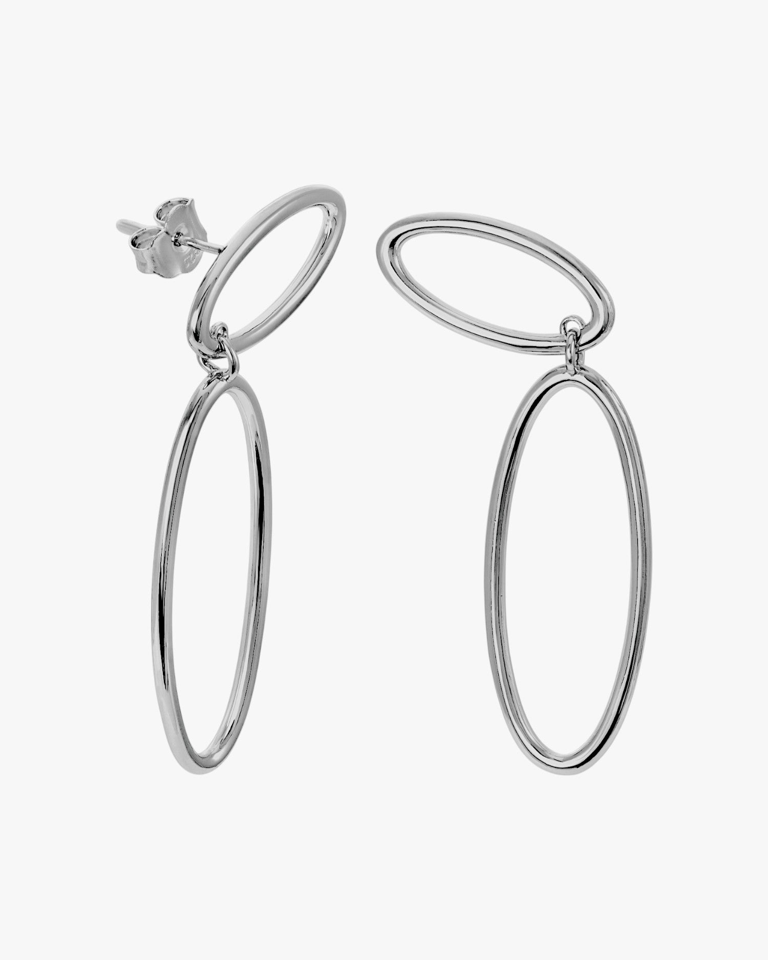Pendientes aros con colgantes forma ovalada
