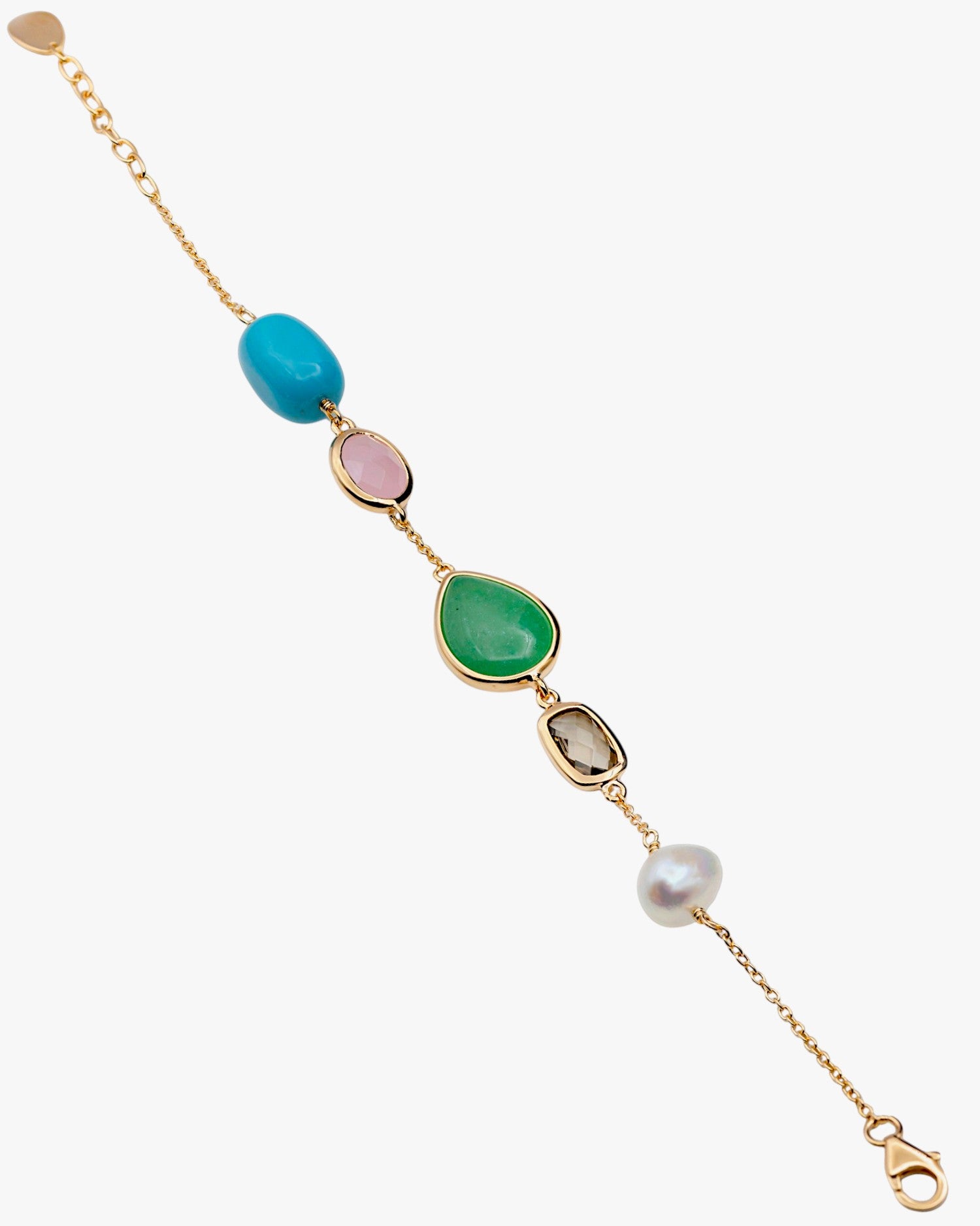 Pulseras con piedras diseño tonos pastel