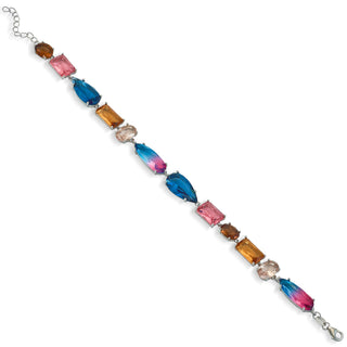 Pulseras con piedras con diseño gemas tono degradado