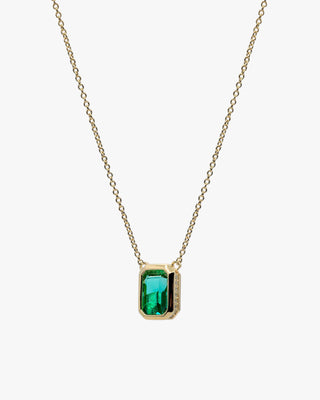 Collar de plata 925 bañada en oro con colgante turquesa rectangular