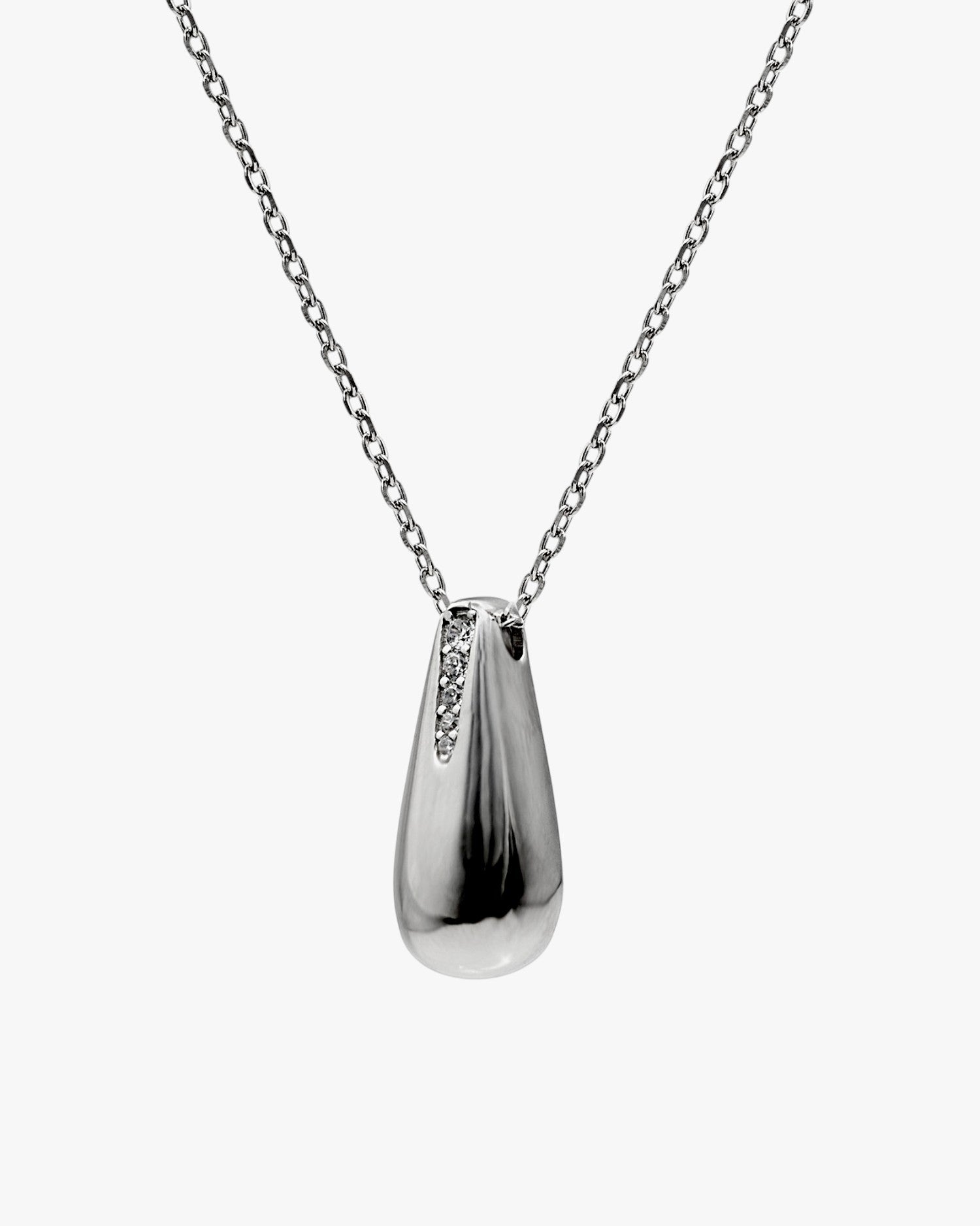 Colgante brillante diseño gota con detalle circonitas