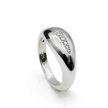 Anillos circonitas de plata con detalle tira de cinco circonitas