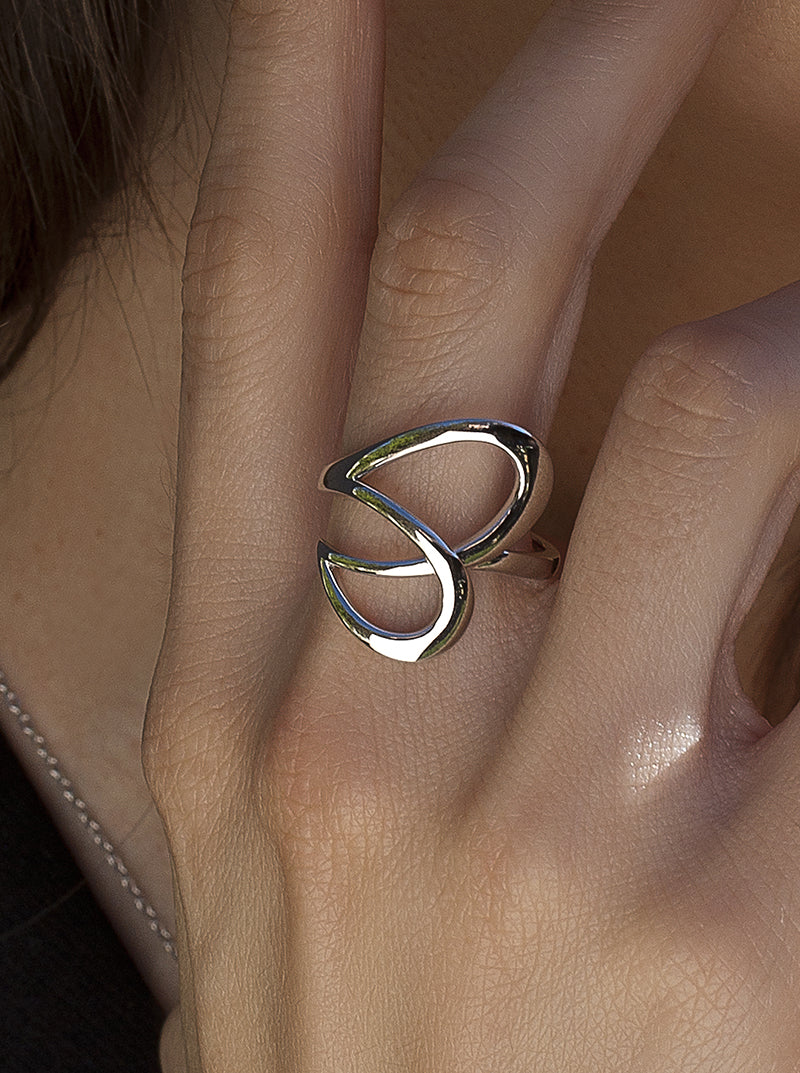 Anillos de diseño de plata lisa diseño garabato