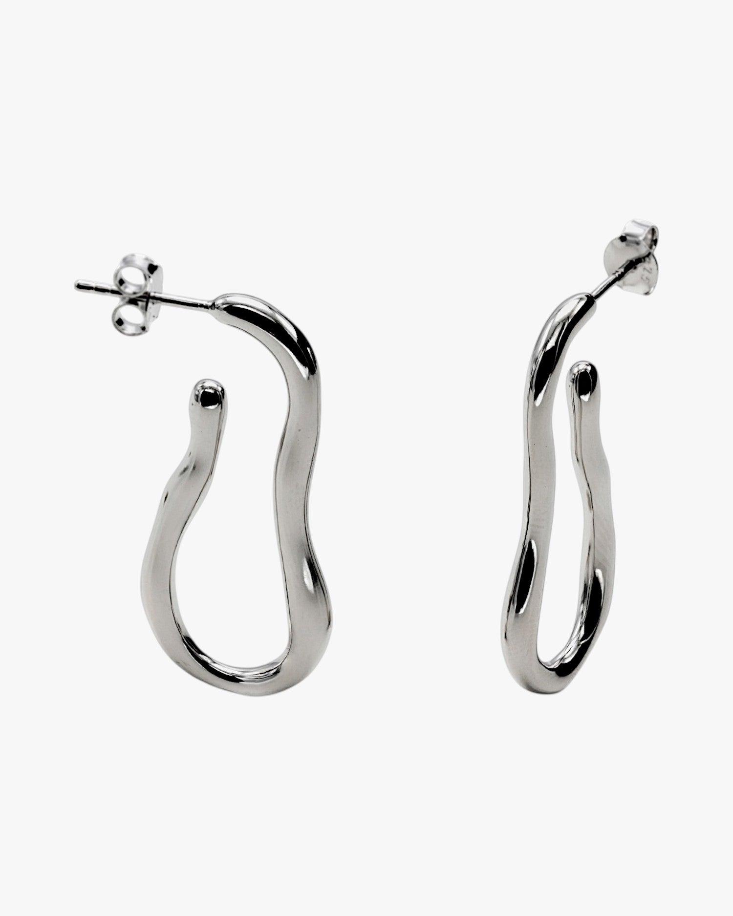 Pendientes aro de plata diseño irregular