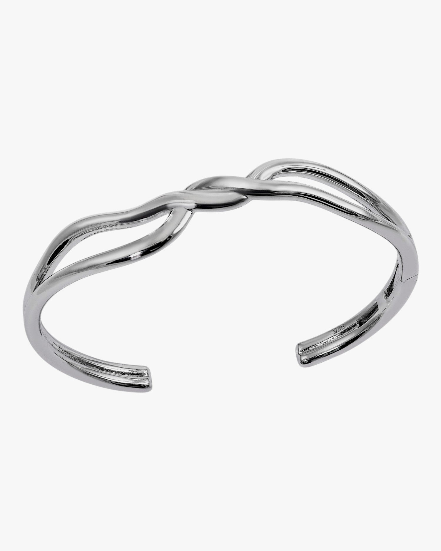 Pulsera esclava de plata diseño entrelazado irregular