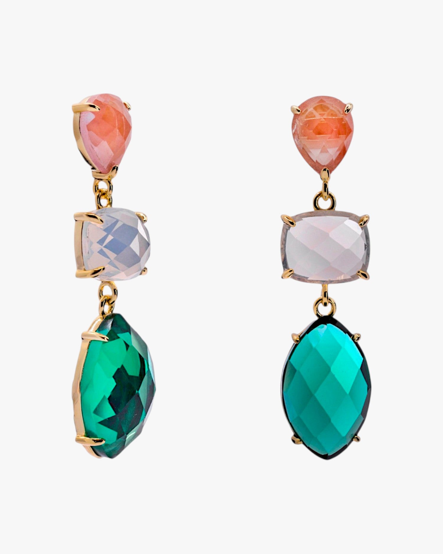 Pendientes de plata piedras de colores largos tono turquesa