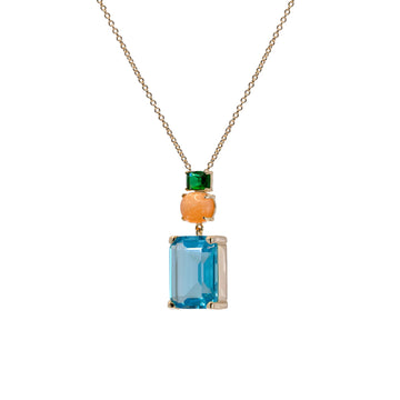 Collares con piedras diseño geométrico tono amazonita