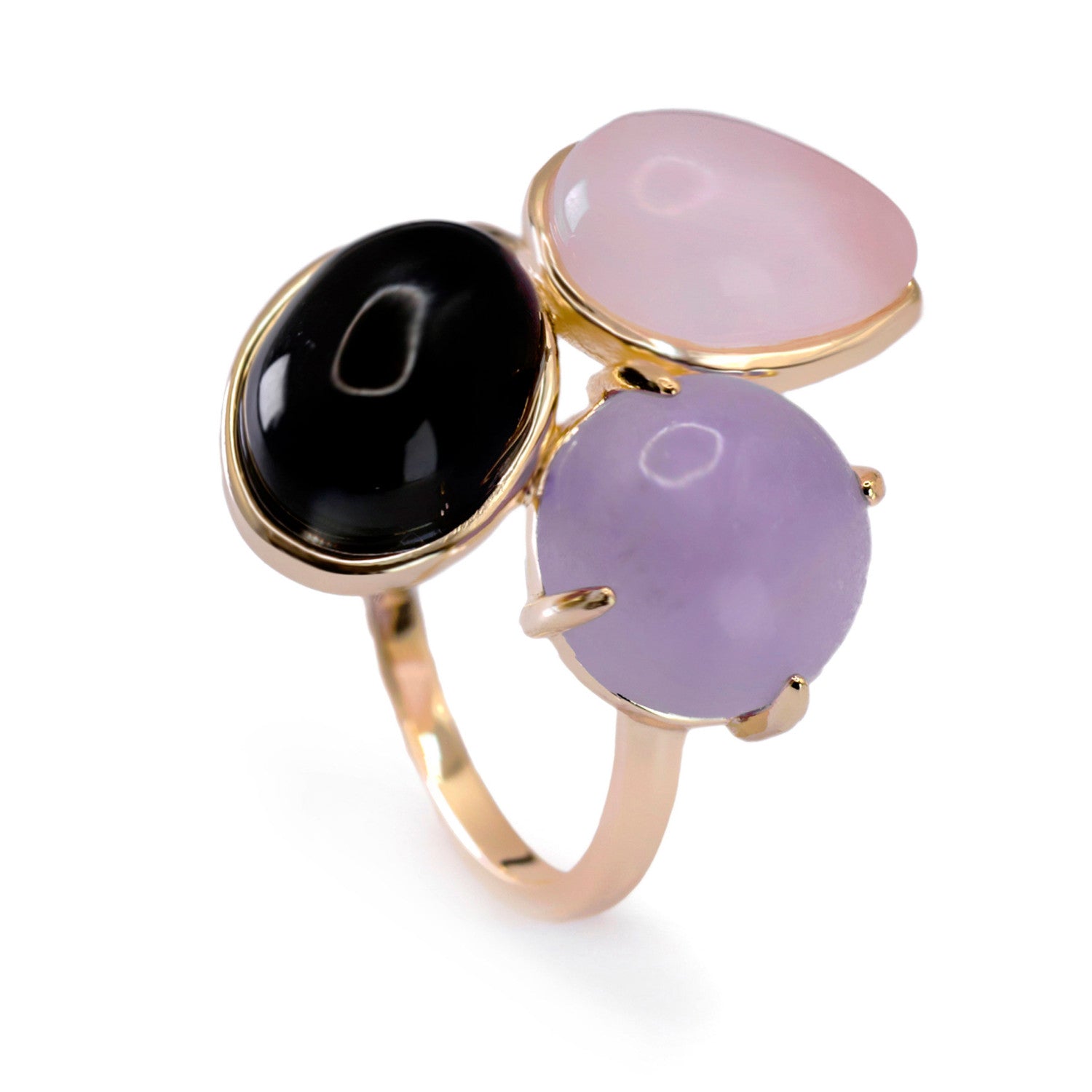 Anillos con piedras de plata en tonos morados