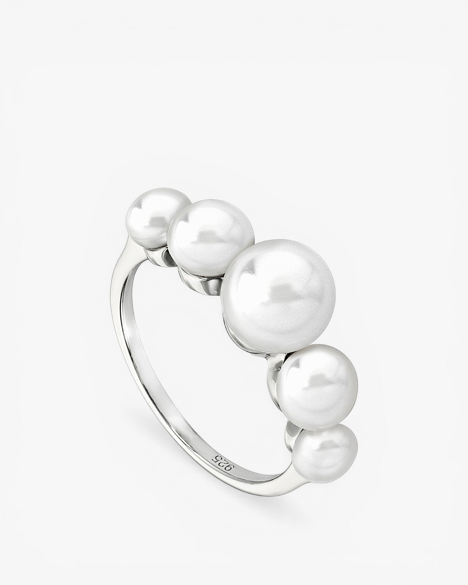 Anillos con perlas de plata diseño corona de perlas