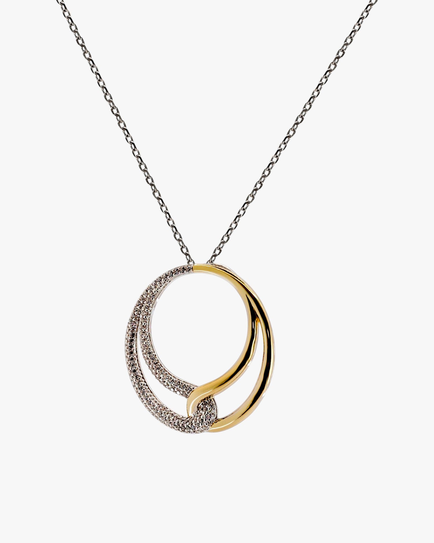 Colgantes bicolor de plata combinado con circonitas