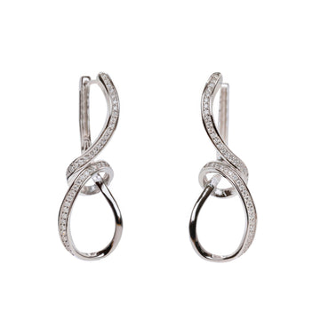 Pendientes originales de plata diseño entrelazado con circonitas
