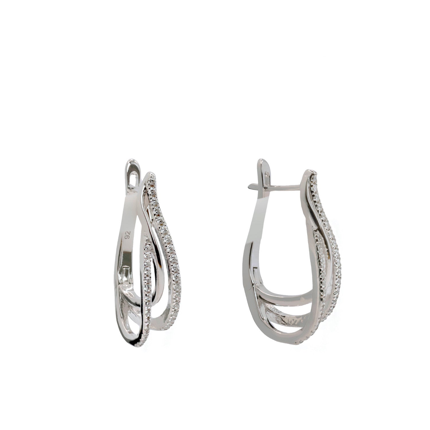 Boucles d'oreilles créole originaux avec double rail